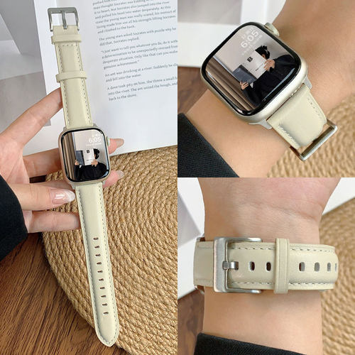适用iWatch手表尖尾皮质表带