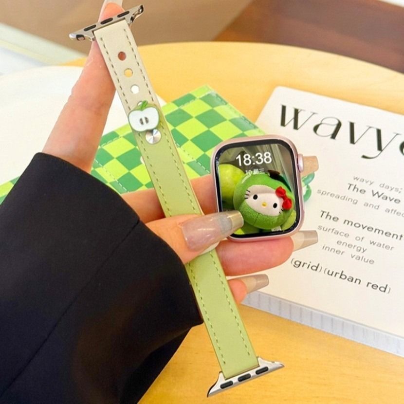 适用iwatchs10苹果手表带ApplewatchS9可调节s8夏季双钉扣se女765