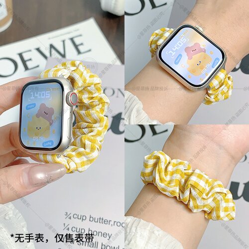 适用iWatch手表布格子大肠圈表带