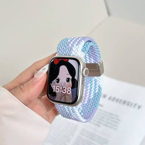 适用荣耀亲选Rossini 2i表带Haylou Watch手表5编织磁吸4弹力表链