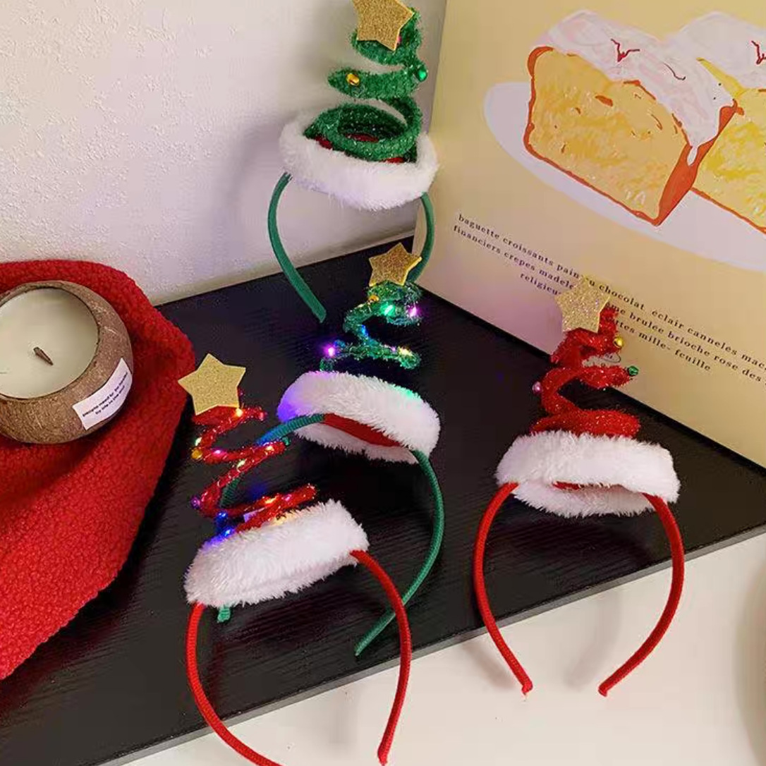 2026圣诞节主题圣诞树可爱星星发箍表演派对头箍节日装饰氛围布置