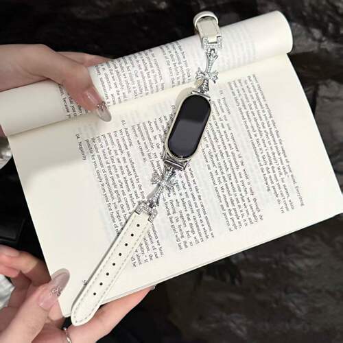 小米红米复古十字镶钻拼皮表带