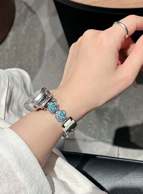 适用于小米10手表8nfc女9陶瓷山茶花表带pro红米watch4时尚5表带