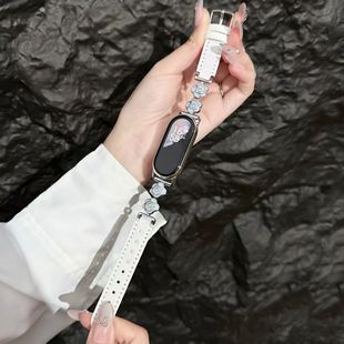 适用于小米10手表复古9山茶花牛仔皮8nfc通用9Pro红米watch45表带