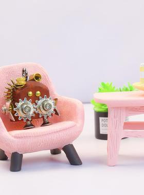 木小魔亲子手工DIY项链蒸汽朋克手作木质机器人吊坠