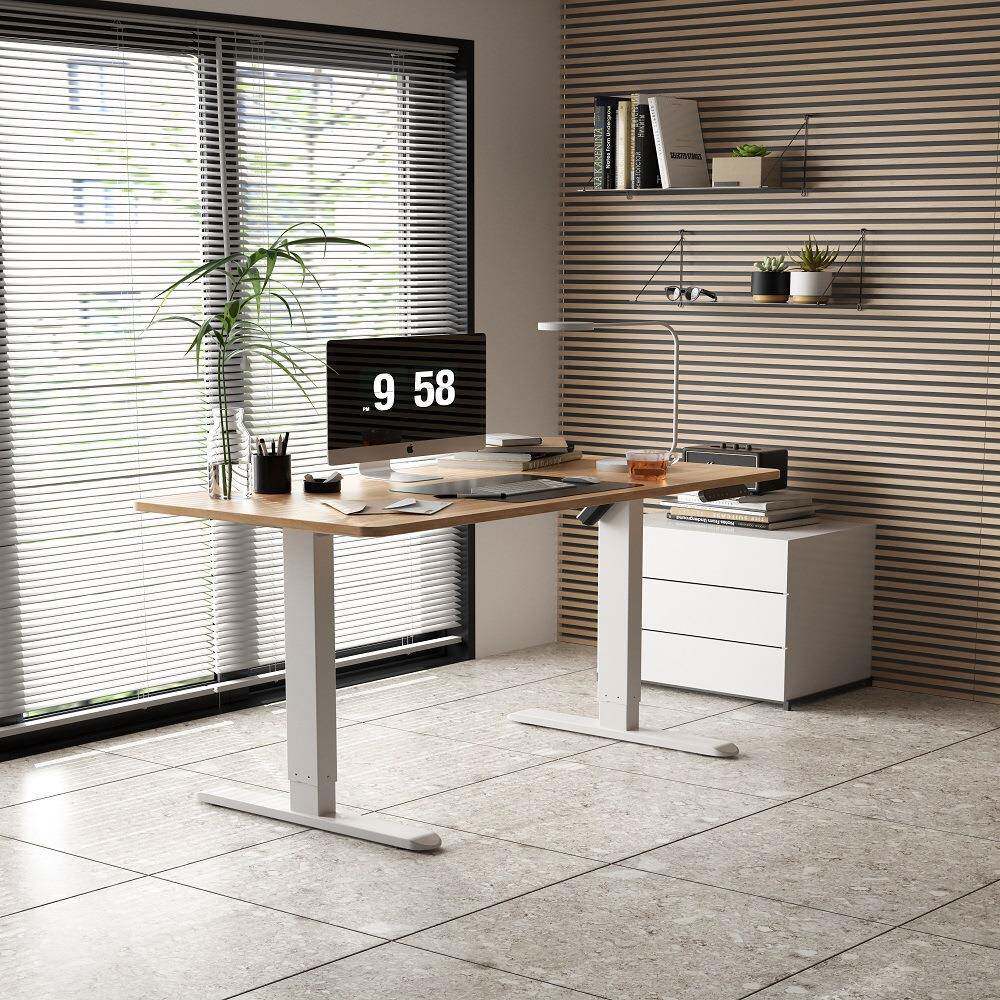 电动升降桌家用电脑办公桌子智能可移动书桌实木升降桌