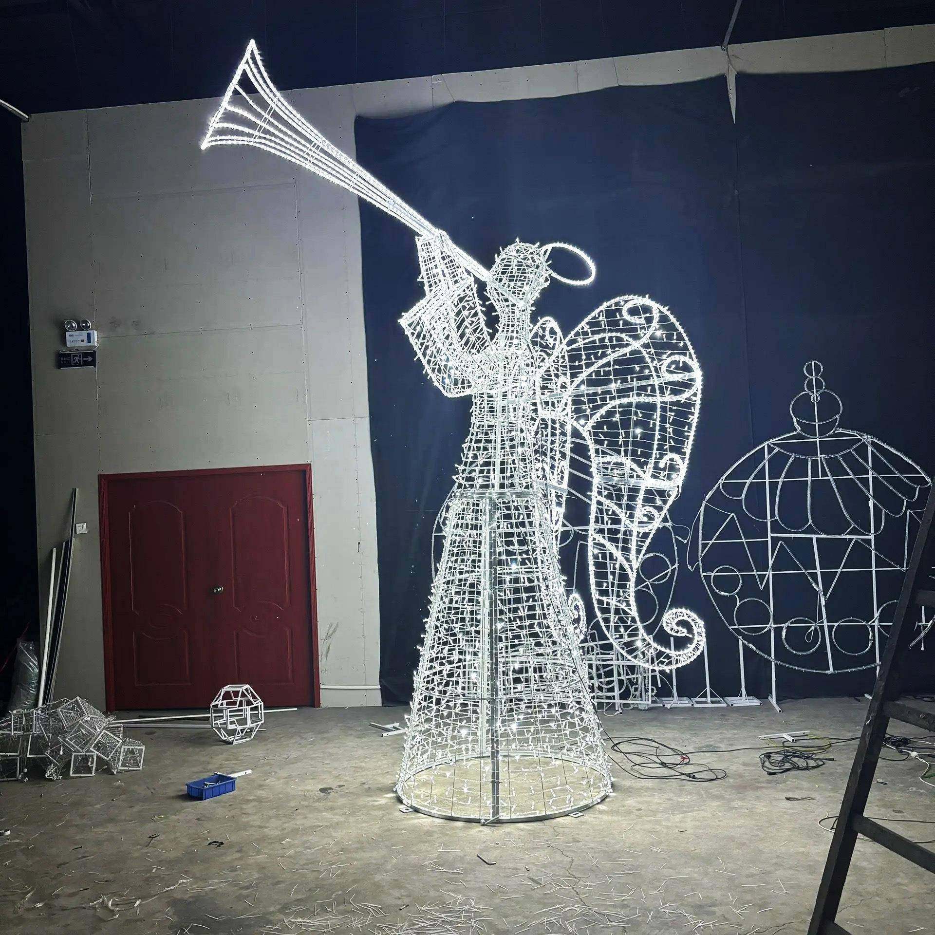 LED圣诞天使铁艺造型灯商场美陈布置大型文旅景观灯光亮化装饰灯,畜牧/养殖物资,畜牧/养殖器械,淘宝优惠券,粉丝福利购,淘宝优惠卷