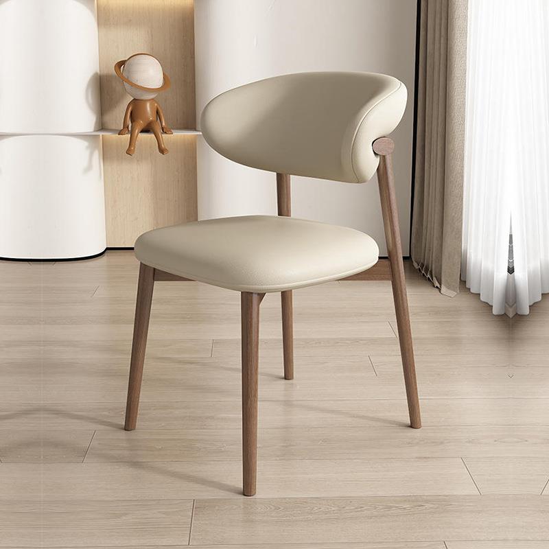 中古风胡桃色实木餐椅家用极简约椅子书桌椅意式轻奢设计师靠背椅