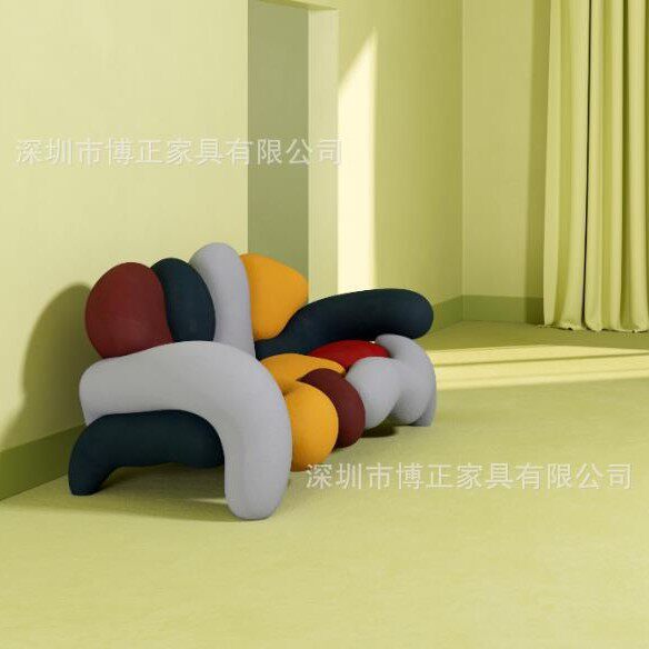 简艺意式极简轻奢设计师款沙发客厅现代简约沙发异型休闲椅几何椅