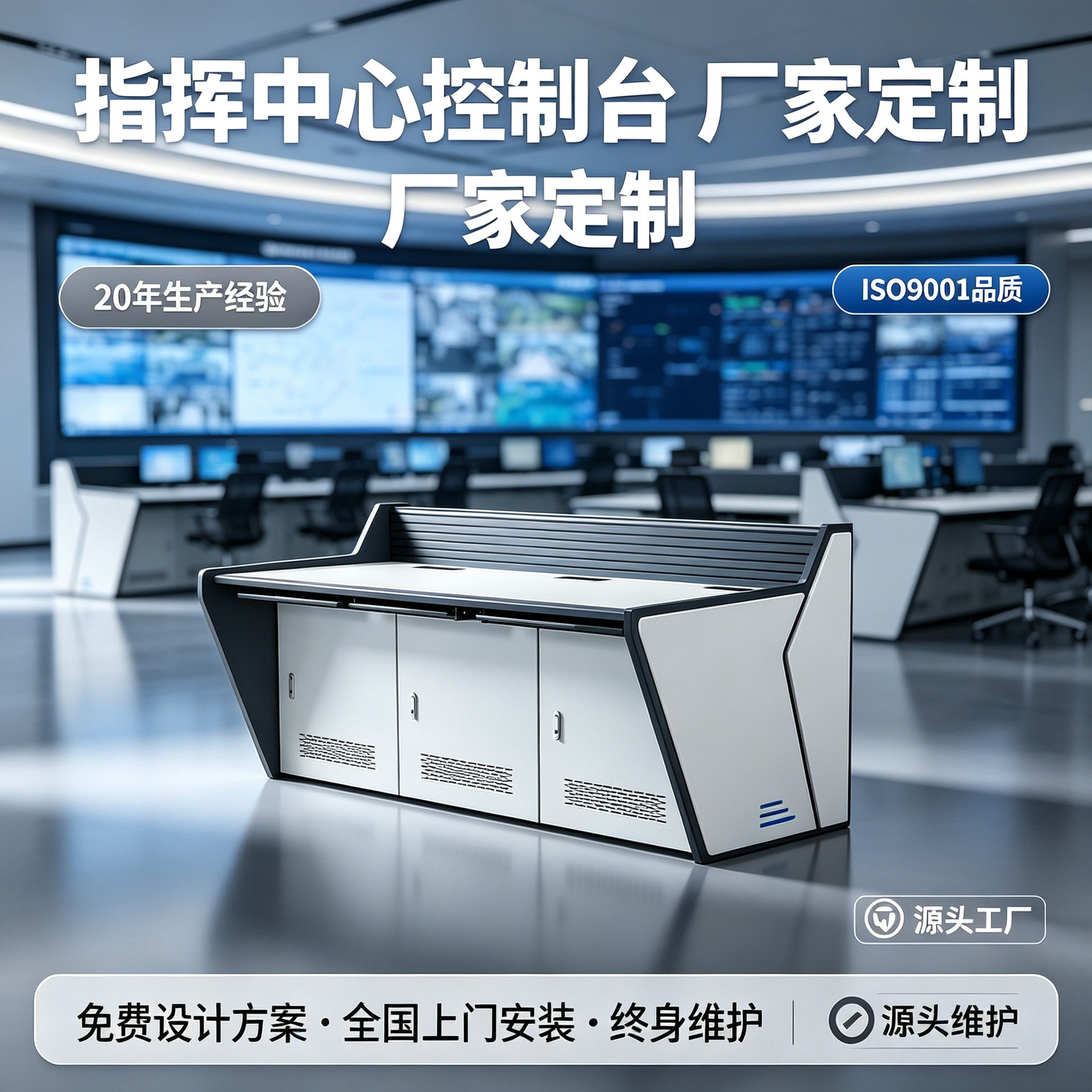 监控中心控制台厂家批发双联三联钢制调度台安防监控操作台