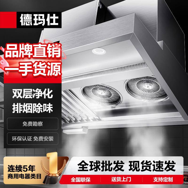 商用抽油烟机厨房油烟排烟净化机大吸力不锈钢吸油烟净化器