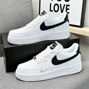旗舰款aj男鞋AF1空军一号白黑金低帮板鞋新款户外运动休闲白鞋情