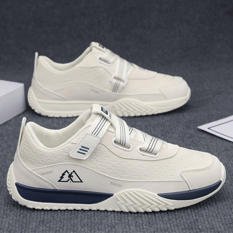 潮牌男鞋2026春季新款一脚蹬软底休闲鞋男潮流阿甘鞋皮面运动板鞋