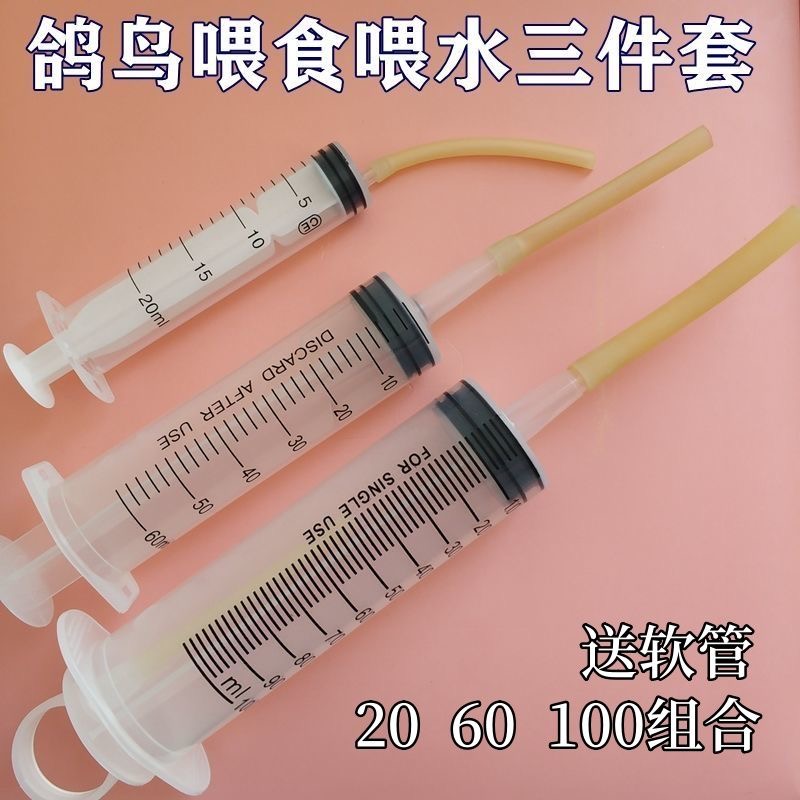 幼鸽喂食喂水手养鹦鹉幼鸟喂食器软管针筒针管注射手推喂药器幼鸽