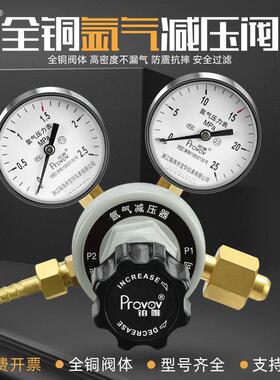 铂唯氩气减压器YQAR-07全铜双表气体瓶压力表调压稳压阀2.5*25Mpa