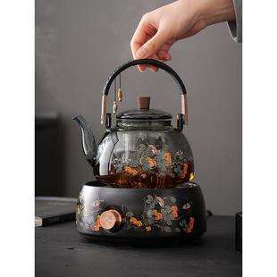 事事如意电陶炉蒸煮茶器玻璃烧水壶煮白茶壶散热风扇小型茶炉套装
