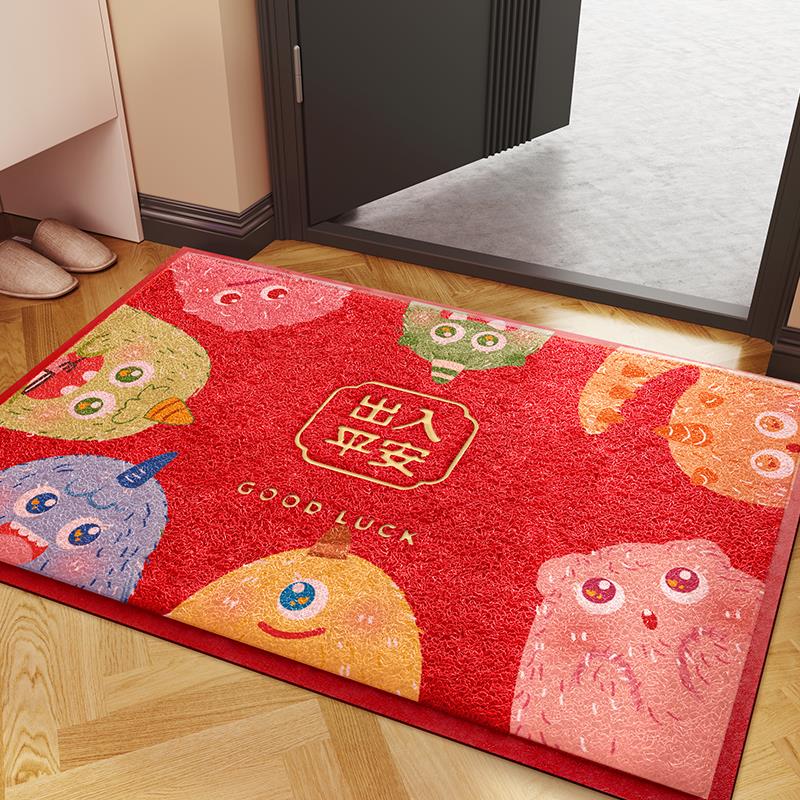 卡通入户门地垫丝圈可擦免洗进门门口地毯家用防滑耐脏玄关脚垫子