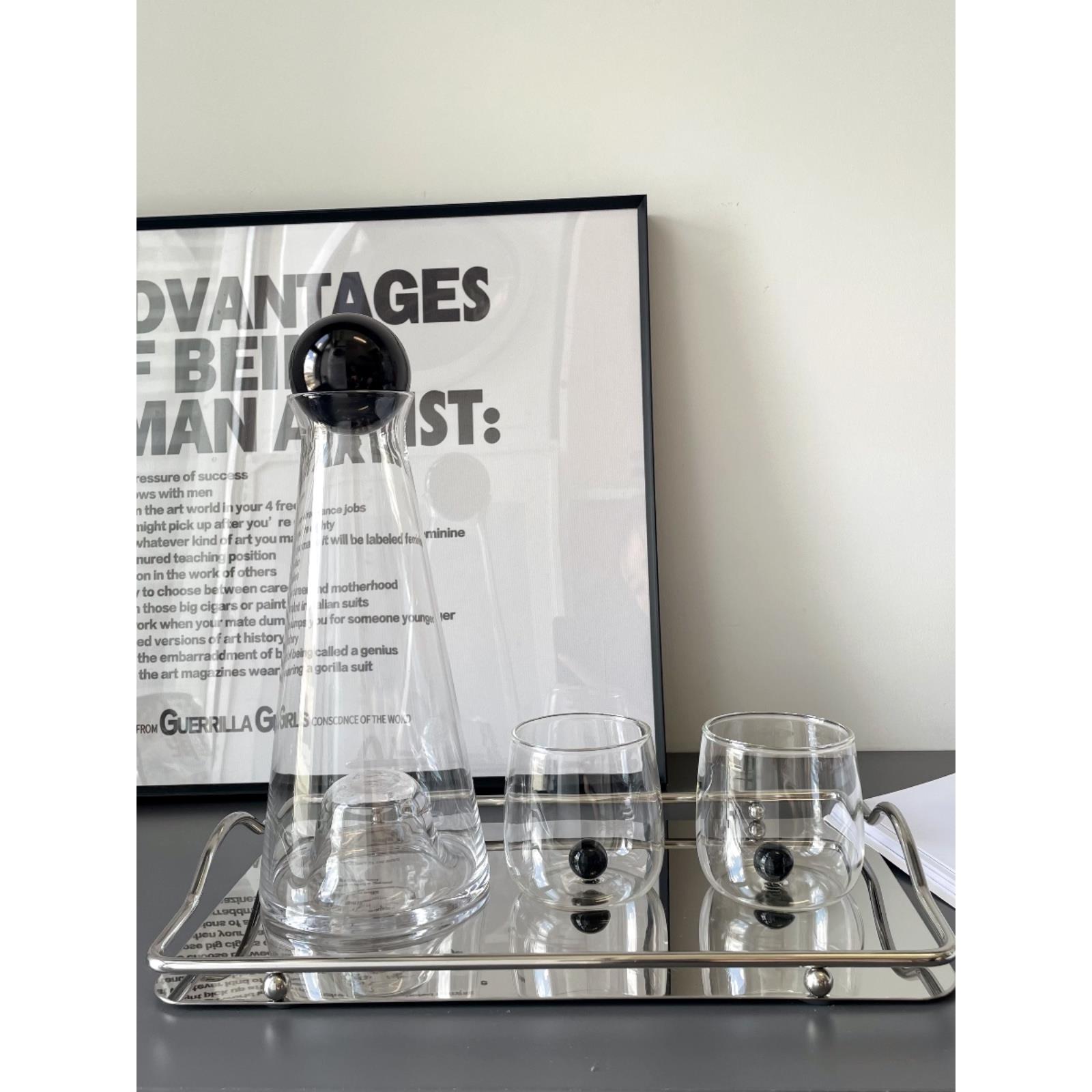 ins风不锈钢镜面托盘简约长方形金属收纳盘精致茶盘冷水壶餐盘