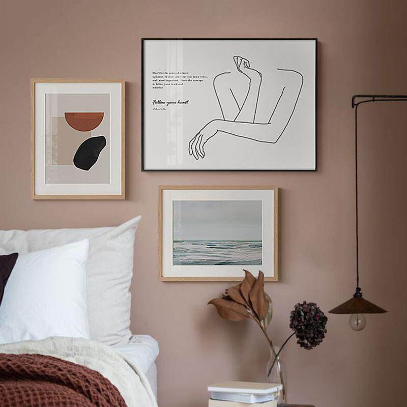 美森映象 现代简约客厅装饰画 北欧风格卧室床头挂画餐厅组合壁画