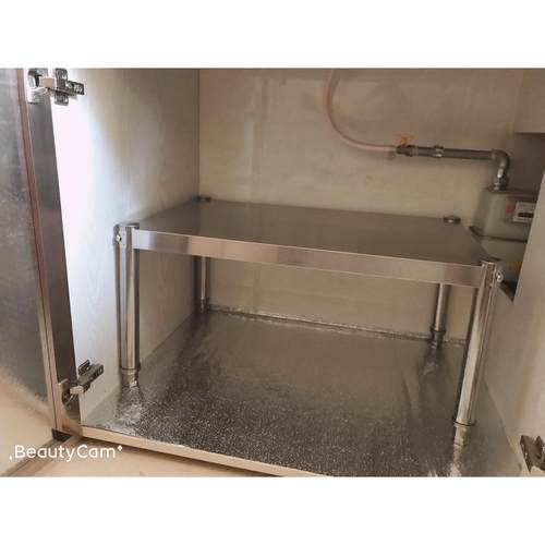 台面不锈钢置物架一层灶台收纳衣柜隔断分层微波炉整体橱柜隔层库