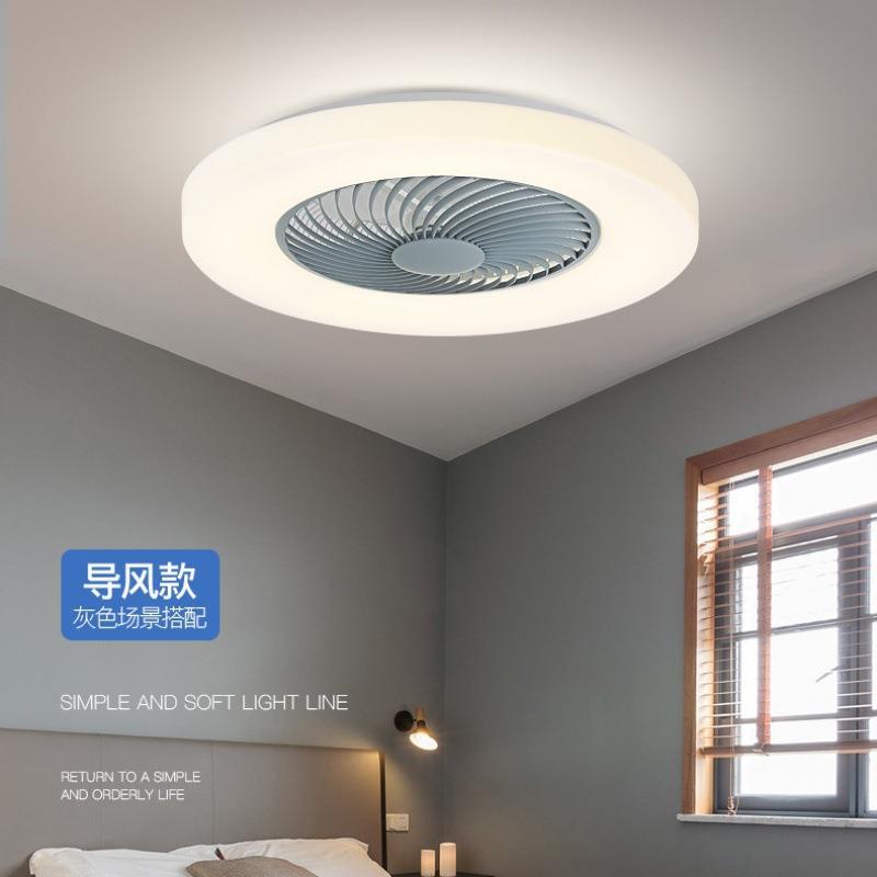 新款卧室吸顶风扇灯个性创意圆形吊灯带风扇家用客厅餐厅隐形风扇
