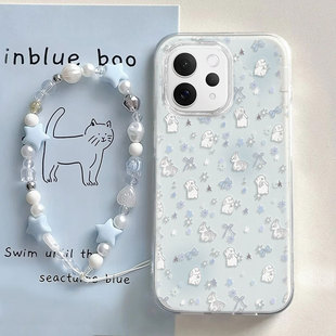 适用vivoS50手机壳S30Promini碎花小兔S20Pro可爱卡通s19高级感s18女新款 s17大孔防摔s16不包镜头s15不会撞壳