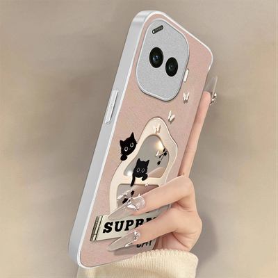 适用IQOOZ系列镂空黑猫手机壳