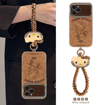 适用苹果16promax手机壳新款iphone15pro硅胶14凯蒂猫13可爱女网红12秋冬11挂绳xsmax高级8plus镜头7p全包潮