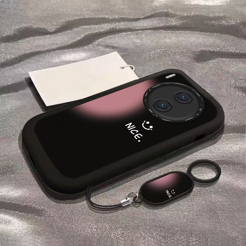 适用vivoY300英文笑脸Y500手机壳600PRO硅胶Y200i摄像头Y100新款Y93外壳女78防摔Y35+保护套77E/76S全包70S/C