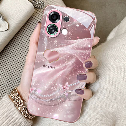 适用OPPOK13turbo手机壳K12S蝴蝶爱心K11X高级感小众K10全包防摔K9玻璃壳OPPO女款FindX8小清新X7ultra轻奢风