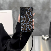 蓝豹纹适用vivoS30Promini手机壳S20新款 少女心s19高级感s18轻奢风s17e支架挂绳s16Pro全包防摔s15四角挂绳壳