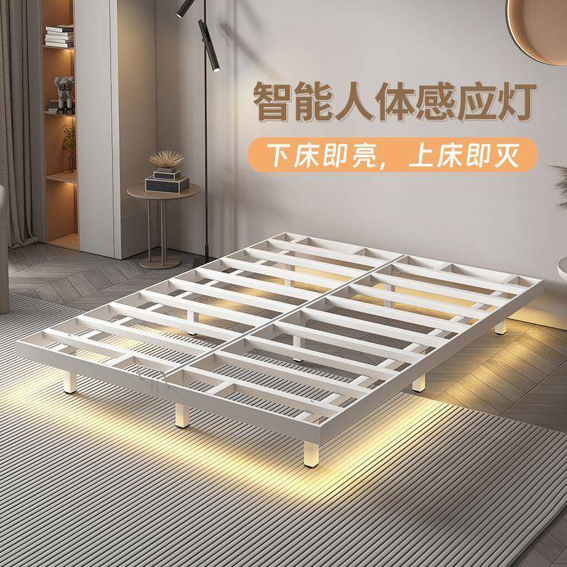 悬浮床铁艺床民宿排骨网红无床头双人主卧轻奢铁床公寓悬空床架子