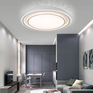 2022新款led客厅大灯轻奢吸顶灯简约现代圆形直径80CM主卧水晶灯