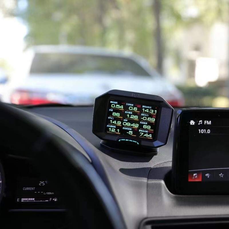 跨镜魔术师F936液晶仪表汽车通用OBD仪表转速涡轮表水温表改装仪