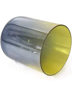 黄色黑色渐变水晶歌唱碗瑜伽减压音疗颂钵水晶音乐钵打击乐器