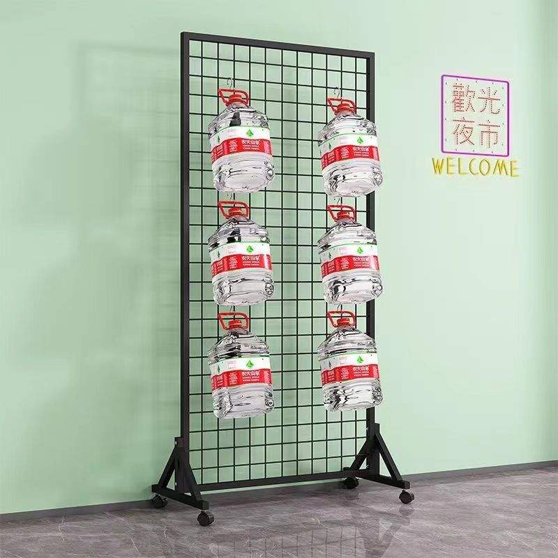 移动式货架铁丝网格架饰品展示架网格置物架落地幼儿园作品置物架