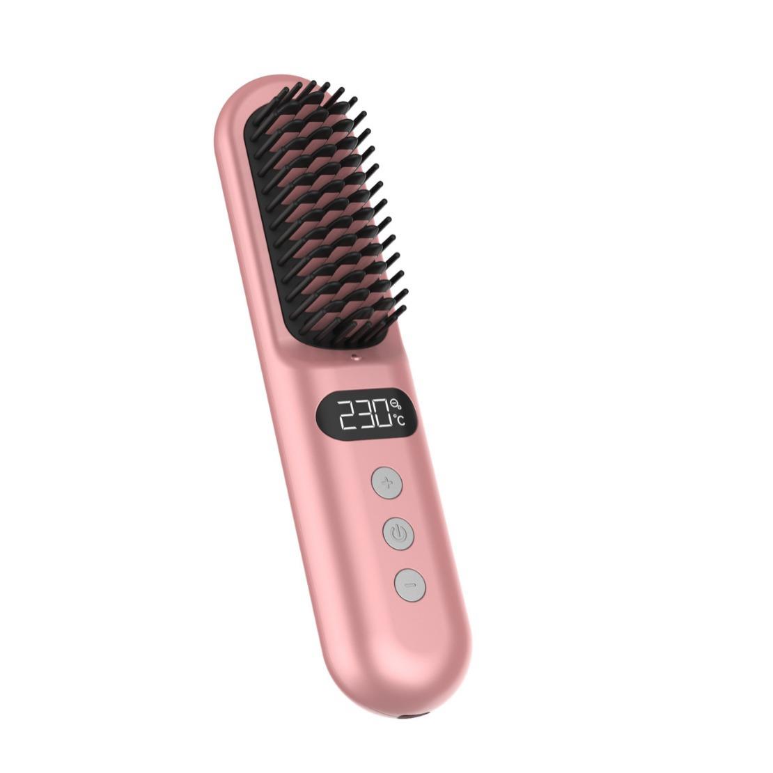 爆款直发梳无线负离子直卷两用便携式造型梳卷直两用直发器