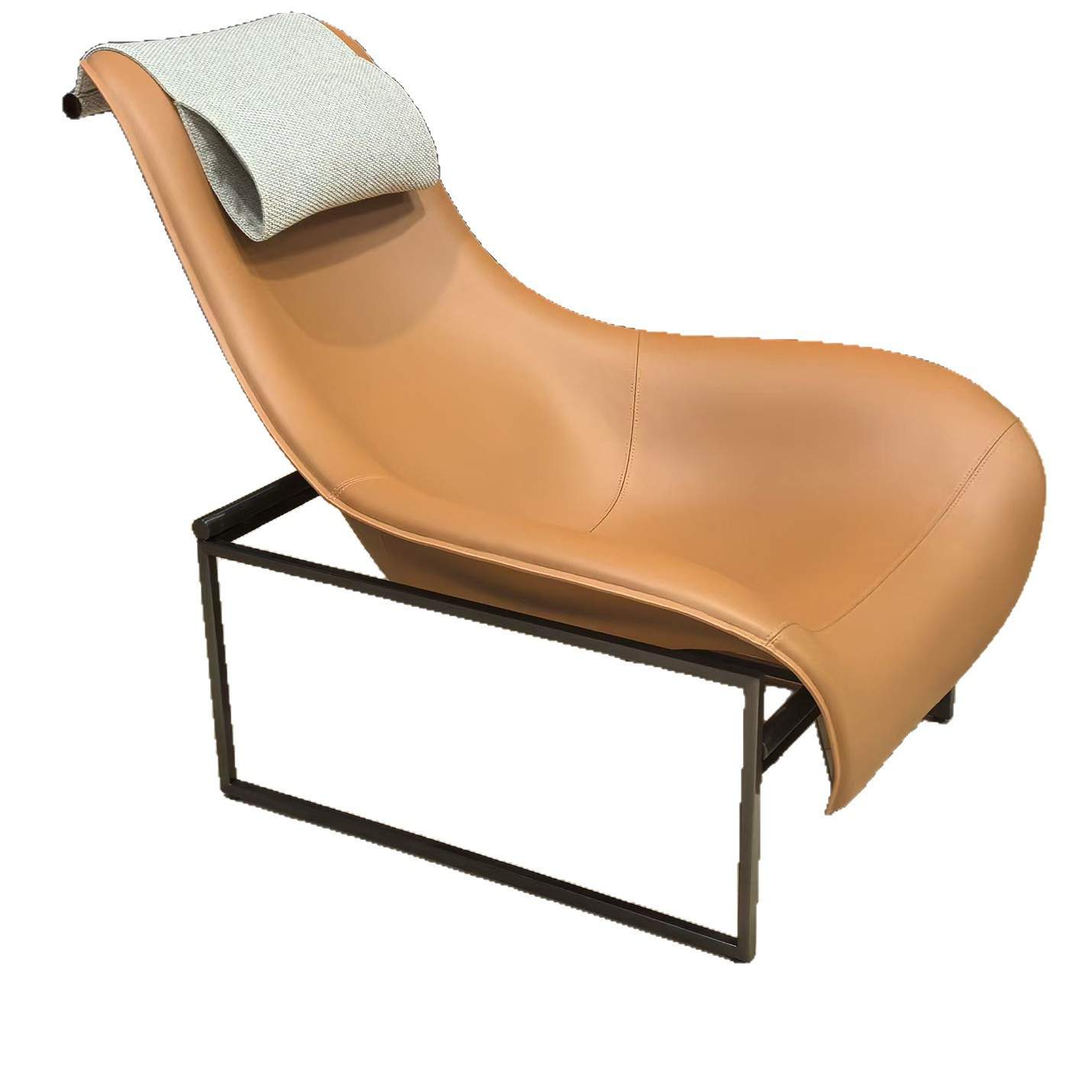 意式轻奢鸭舌椅别墅极简现代设计师马鞍皮休闲沙发单椅mart chair