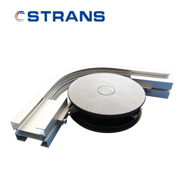 水平转弯梁 柔性输送线配件 柔性输送线 带盘90度弯头 90度轮盘