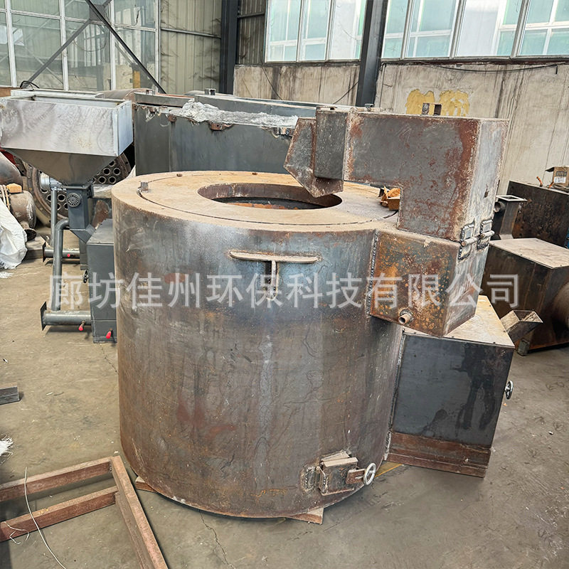 煤木块生物质混烧熔铝炉1吨坩埚金属熔炼炉废易拉罐化铝炉