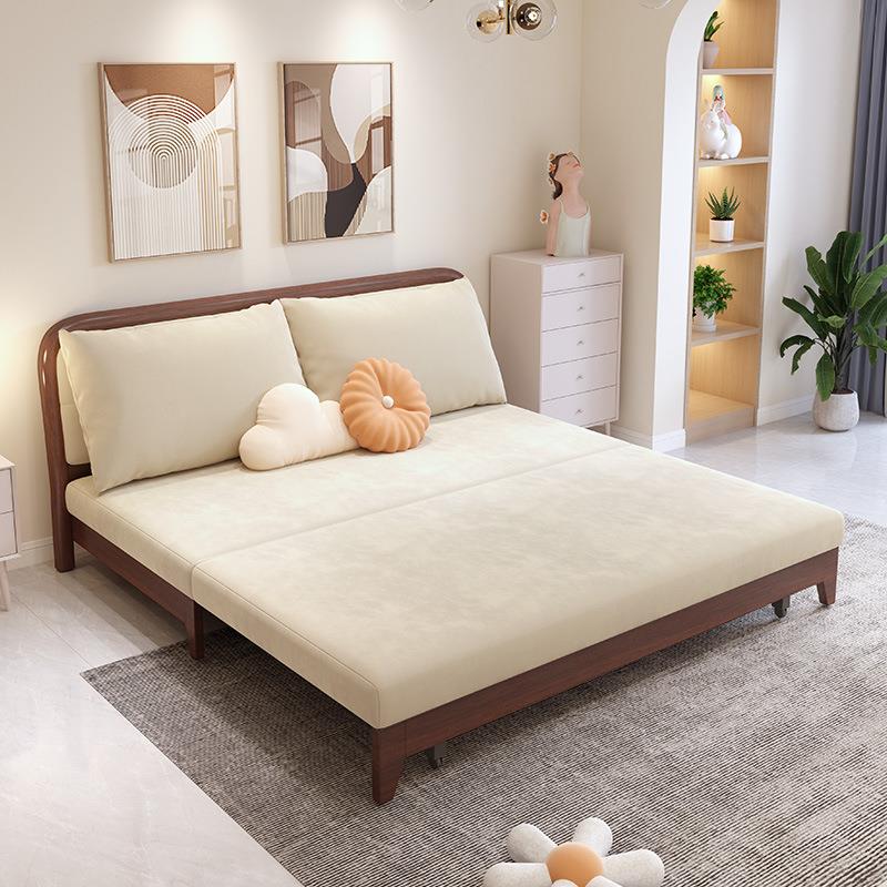 床实木简约沙发2m多功能小户型坐卧两用伸缩1懒人单双人客厅折叠