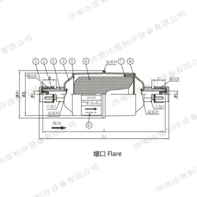 鸿森DFS型干燥过滤器,DFS-O53S干燥能力强40pm过滤精度焊口