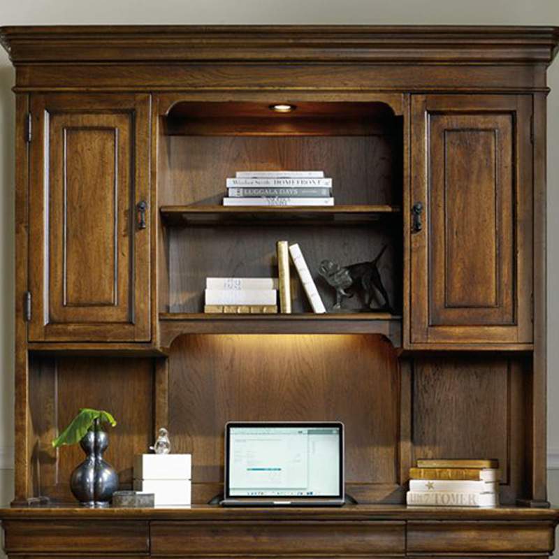 美式乡村新古典写字台法式实木办公桌欧式现代书桌柜成套书柜家具