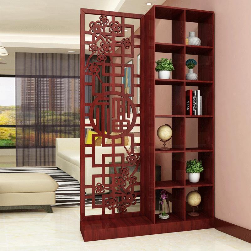 中式屏风隔断客厅小户型现代简约装饰门厅实木花镂空进门玄关柜