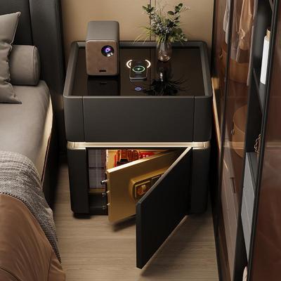 智能床头柜保险箱一体2025新款高级感多功能无线充电床边保险柜子