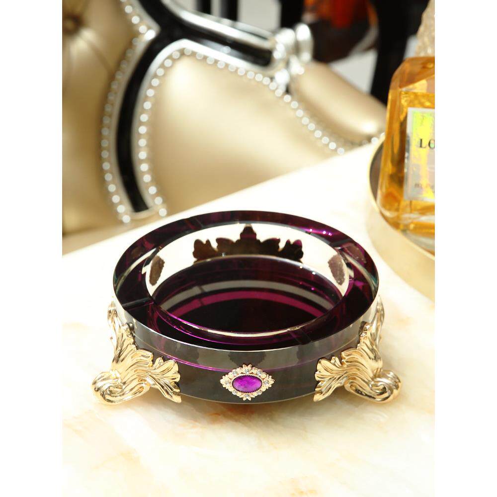 欧式烟灰缸奢华创意个性潮流水晶玻璃大号家用客厅办公室KTV烟缸