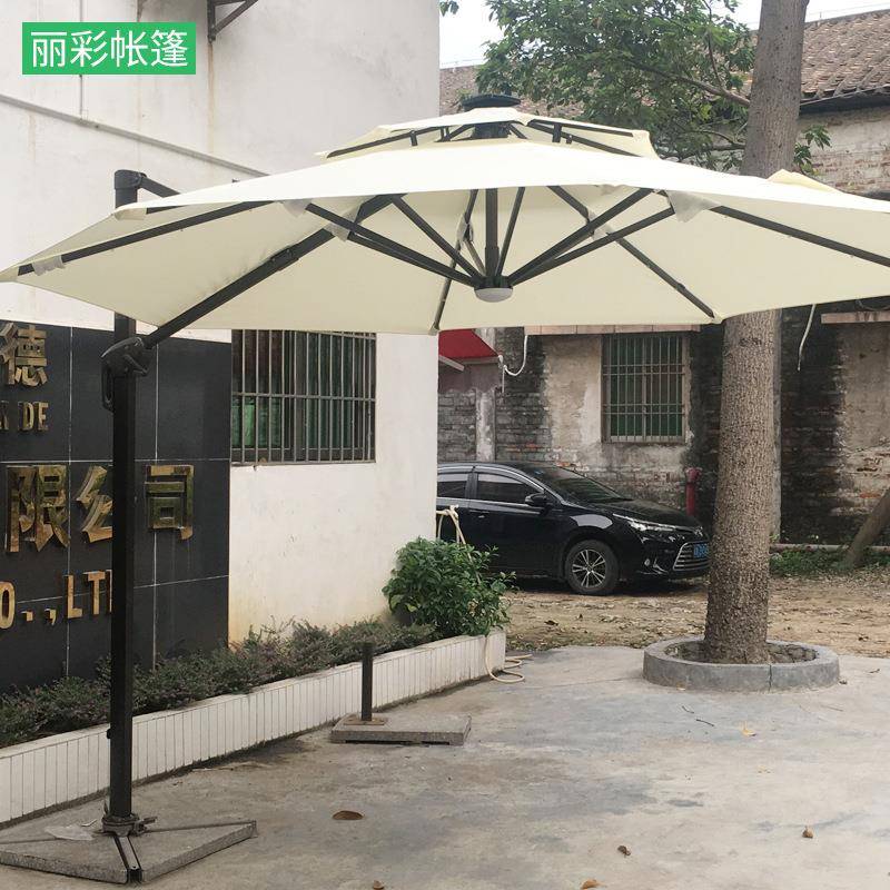 供应太阳能罗马伞花园庭院伞加厚加宽铝合金伞架户外遮阳伞