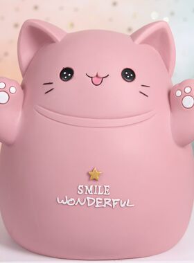 卡通可爱萌宠狗狗猫咪存钱罐大号防摔只进不出储蓄罐儿童生日礼物