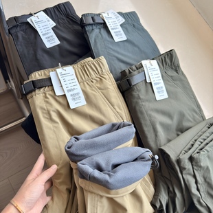 日单！男装秋冬季户外机能防泼水加绒加厚直筒休闲裤长裤480954