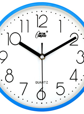 康巴丝挂钟客厅圆形北欧创意时钟挂表简约现代静音电子石英钟